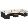 vidaXL Set Divano da Giardino 11 pz Nero e Crema polyrattan