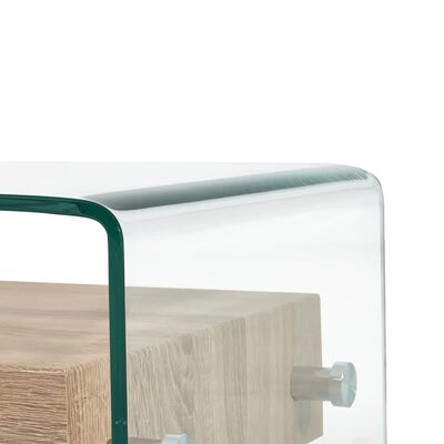 vidaXL Tavolino da Caffè Trasparente 98x45x31 cm in Vetro Temperato