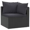 vidaXL Set Divani da Giardino 2 pz con Cuscini in Polyrattan Nero