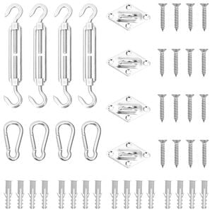vidaXL Set Accessori per Vela Parasole 12 pz in Acciaio Inossidabile