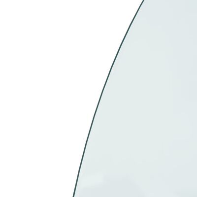vidaXL Lastra in Vetro per Caminetto Semicircolare 800x600 mm