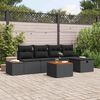 vidaXL Set Divano da Giardino con cuscino 6 pcs Nero Poly Rattan