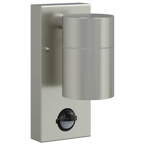 vidaXL Lampada da Parete Esterna Argento 6,5 x 10,5 x 16 cm