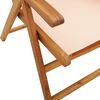 vidaXL Sedie Giardino Reclinabili 8 pz Beige Tessuto e Legno Massello
