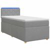 vidaXL Letto box spring con materasso Grigio Chiaro 100 x 200 cm