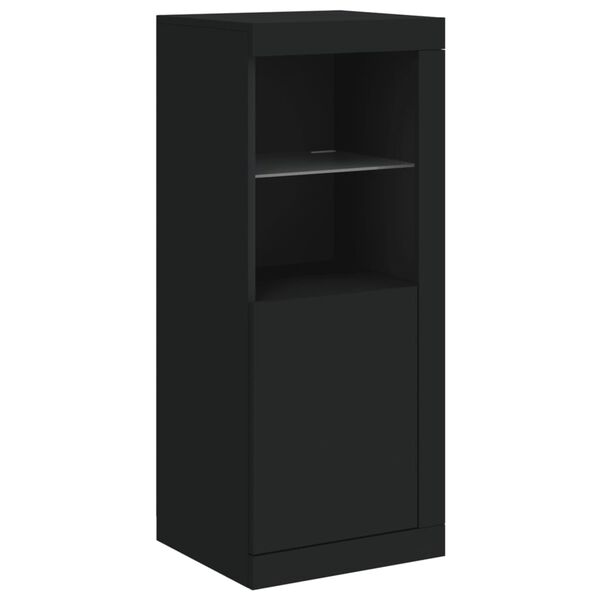vidaXL Credenza con Luci LED Nera 41x37x100 cm