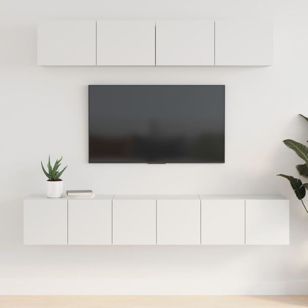 vidaXL Set di Mobili Porta TV 5 pz Bianco in Legno Multistrato