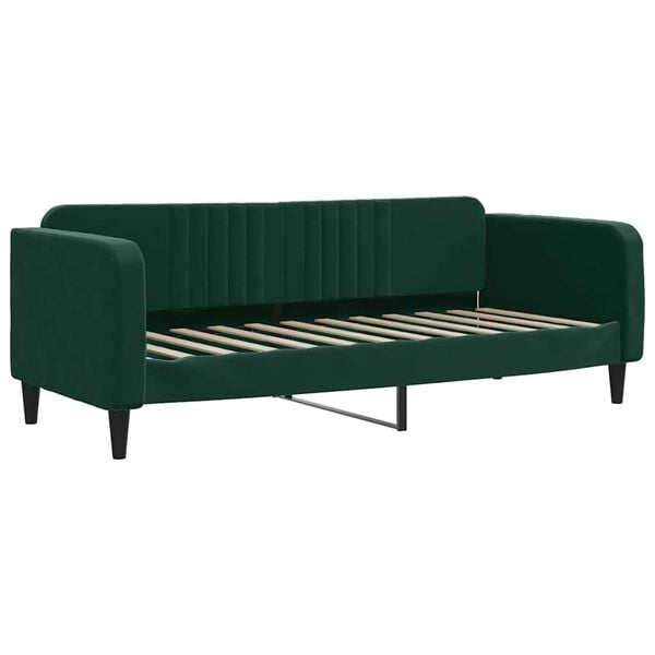 vidaXL Divano Letto Estraibile Cassetti Verde Scuro 80x200cm Velluto