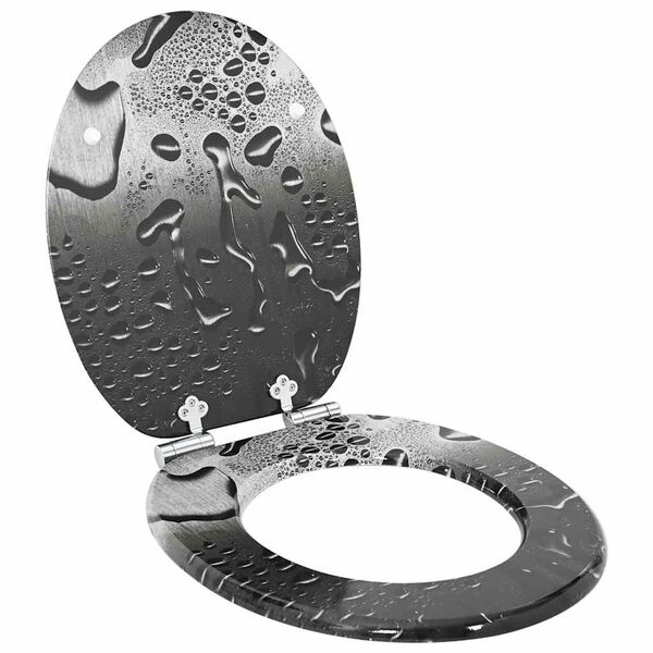 vidaXL Sedile per toilette con chiusura morbida Grigio 44 x 38 cm