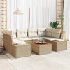 vidaXL Set Divano da Giardino 7 pcs Beige e Crema polyrattan