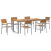 vidaXL Set da Pranzo per Giardino 7 pz Grigio Legno di Acacia Massello