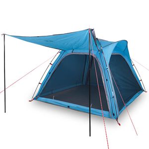 vidaXL Tenda Campeggio 4 Persone Blu Rilascio Rapido Impermeabile
