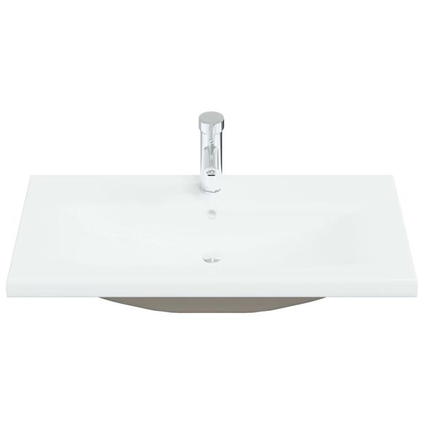 vidaXL Lavabo da Incasso con Rubinetto 81x39x18 cm in Ceramica Bianco