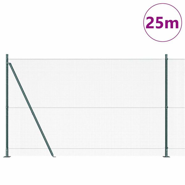 vidaXL Palo della recinzione Verde Rete 25 x 1,5 m (rete 16 x 16 mm)