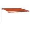vidaXL Tenda da Sole Retrattile Manuale LED 400x300 cm Arancio Marrone
