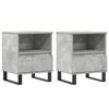 vidaXL Comodini 2pz Grigio Cemento 40x35x50 cm in Legno Multistrato