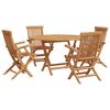vidaXL Set da Pranzo per Giardino 5 pcs Marrone Legno di teak solido