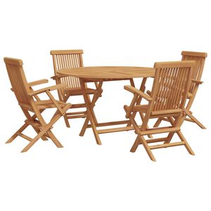 vidaXL Set da Pranzo per Giardino 5 pcs Marrone Legno di teak solido