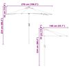 vidaXL Ombrello da giardino Talpa 294 x 150 x 223 cm