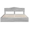 vidaXL Letto con Contenitore con testiera Grigio Sonoma 200 x 200 cm