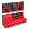 vidaXL Kit Contenitori 103 pz con Pannelli a Parete Rosso e Nero