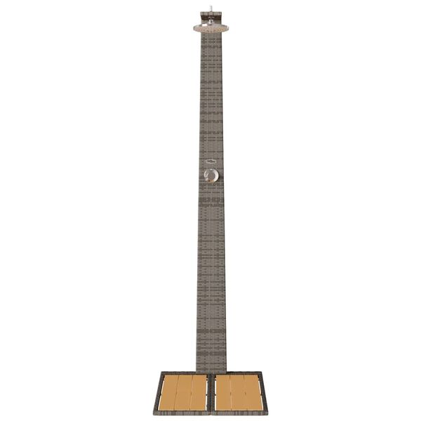 vidaXL Doccia da giardino Grigio 60 x 80 x 214 cm Poly Rattan