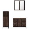 vidaXL Set Mobili da Bagno 3 pz Rovere Marrone in Legno Multistrato