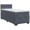 vidaXL Letto box spring con materasso Grigio Scuro 80 x 200 cm Velluto