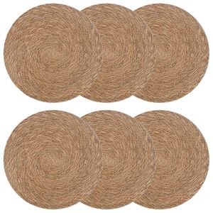 vidaXL Tovagliette in erba di mare 6 pz Naturale 100% Erba marina
