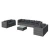 vidaXL Set Divani da Giardino 9 pz con Cuscini in Polyrattan Grigio