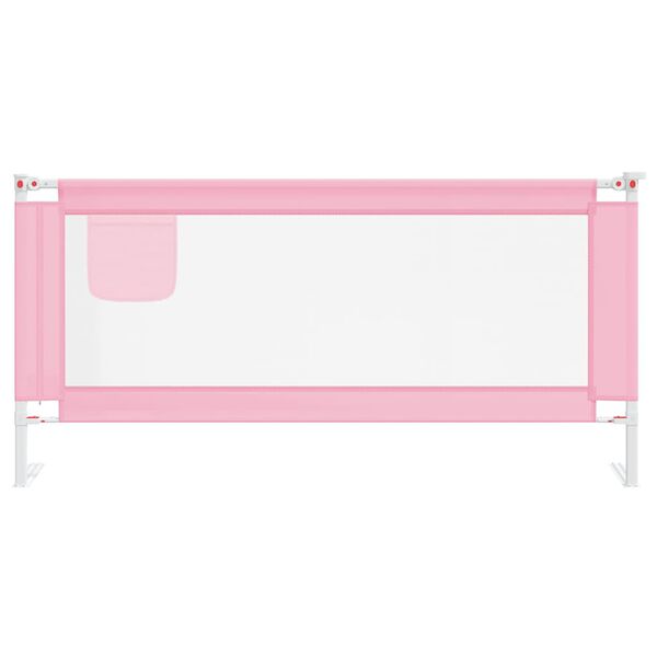 vidaXL Sponda Letto di Sicurezza per Bambini Rosa 190x25 cm Tessuto