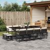 vidaXL Set da Pranzo da Giardino 13pz con Cuscini Nero in Polyrattan