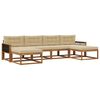 vidaXL Set di divani da esterno con cuscino 6 pcs Naturale e Beige