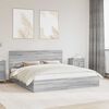 vidaXL Letto con Contenitore con testiera Grigio Sonoma 180 x 200 cm