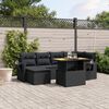 vidaXL Set Divani da Giardino con Cuscini 7pz Nero Polyrattan
