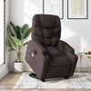 vidaXL Poltrona Alzapersona Massaggi Reclinabile Marrone Scuro Tessuto