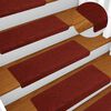 vidaXL Tappetini per scale autoadesivi 10 pz 65x21x4 cm Bordeaux Rosso Bordo rettangolare