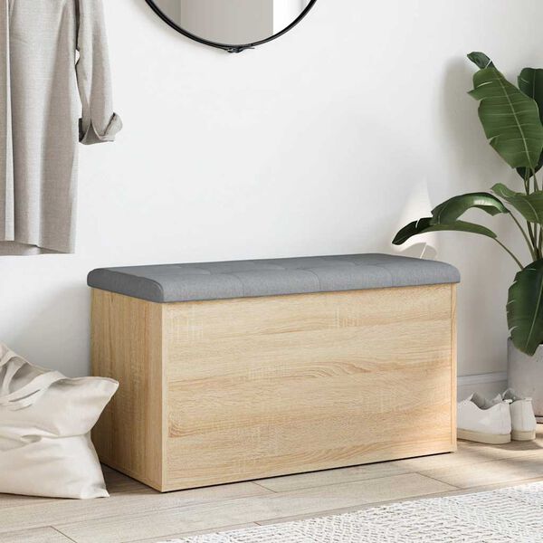 vidaXL Panca contenitore in rovere Sonoma 82x42x45 cm in legno ingegnerizzato