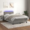 vidaXL Letto a Molle con Materasso e LED Grigio Chiaro 120x200 cm Velluto