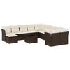 vidaXL Set Divani da Giardino 12 pz con Cuscini Marrone in Polyrattan