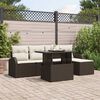 vidaXL Set Divano da Giardino con cuscino 6 pcs Marrone Poly Rattan