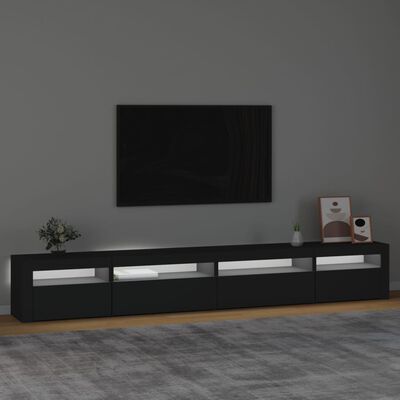 vidaXL Mobile Porta TV con Luci LED Nero 270x35x40 cm