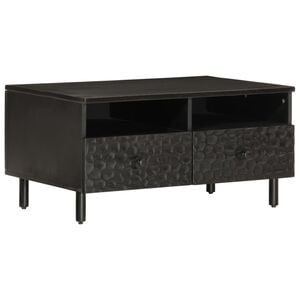 vidaXL Tavolino da Salotto Nero 80x54x40 cm in Legno Massello di Mango