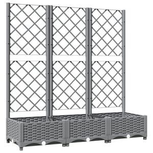 vidaXL Fioriera Giardino e Graticcio Grigio Chiaro 120x40x121,5cm PP