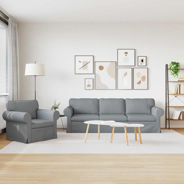 vidaXL Divano 2 pcs Grigio chiaro