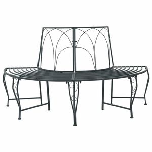 vidaXL Panchina per Alberi 4-Numero di posti 160 x 80 x 89 cm Acciaio
