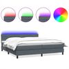 vidaXL Letto a Molle con Materasso e LED Grigio Scuro 200x220 cm Velluto