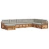 vidaXL Set di divani da esterno 8 pz Grigio Naturale e Chiaro