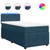 vidaXL Giroletto a Molle con Materasso Blu 100x200 cm in Velluto