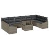 vidaXL Set di divani con cuscino 11 pcs Grigio polyrattan